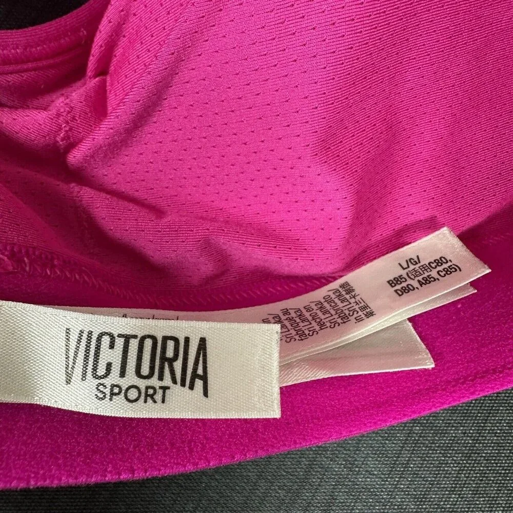 Victoria Sport Large Sports Bra Womens Pink Criss Cross Straps‎ Stretch Scoop